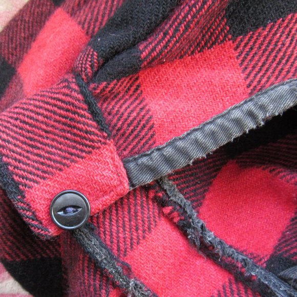 Vintage Moncton Wool Red and Black Buffalo Plaid Shirt Jacket - Picture 7 of 9